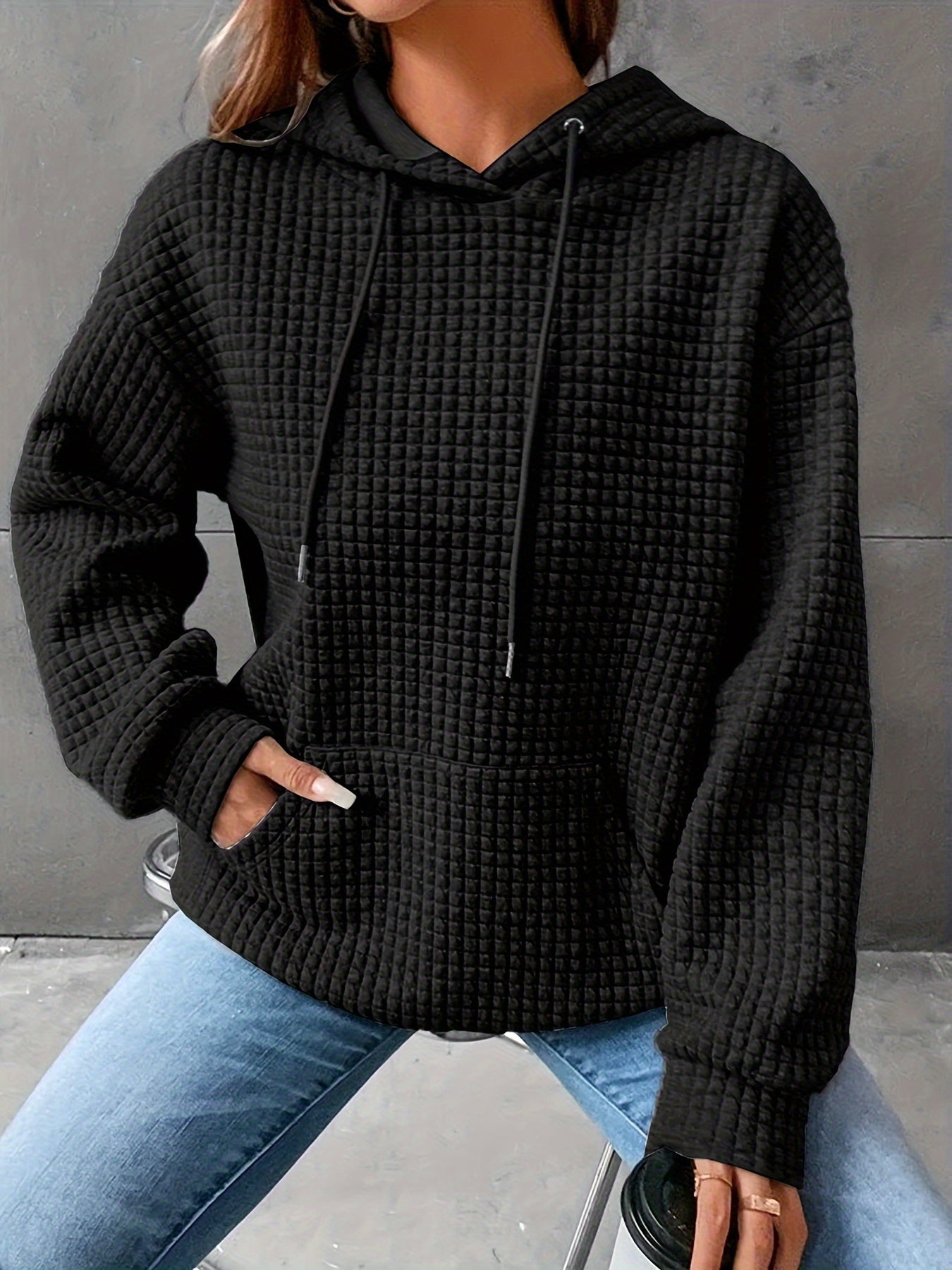 Waffle Knit Hoodie