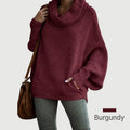 🥳 Women's Batwing Sleeve Turtleneck Sweater