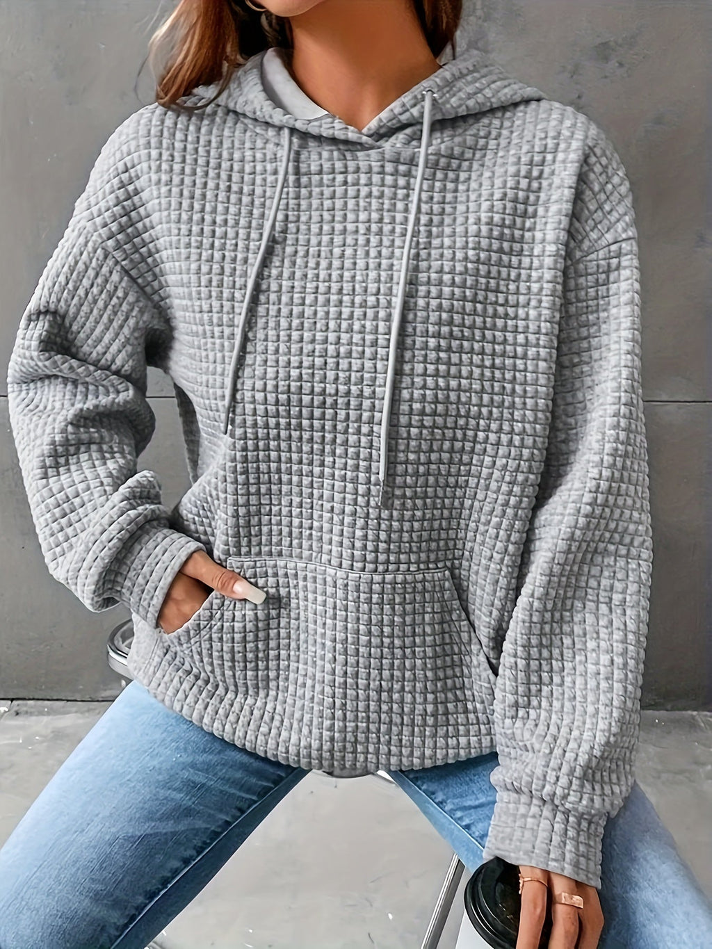 Waffle Knit Hoodie