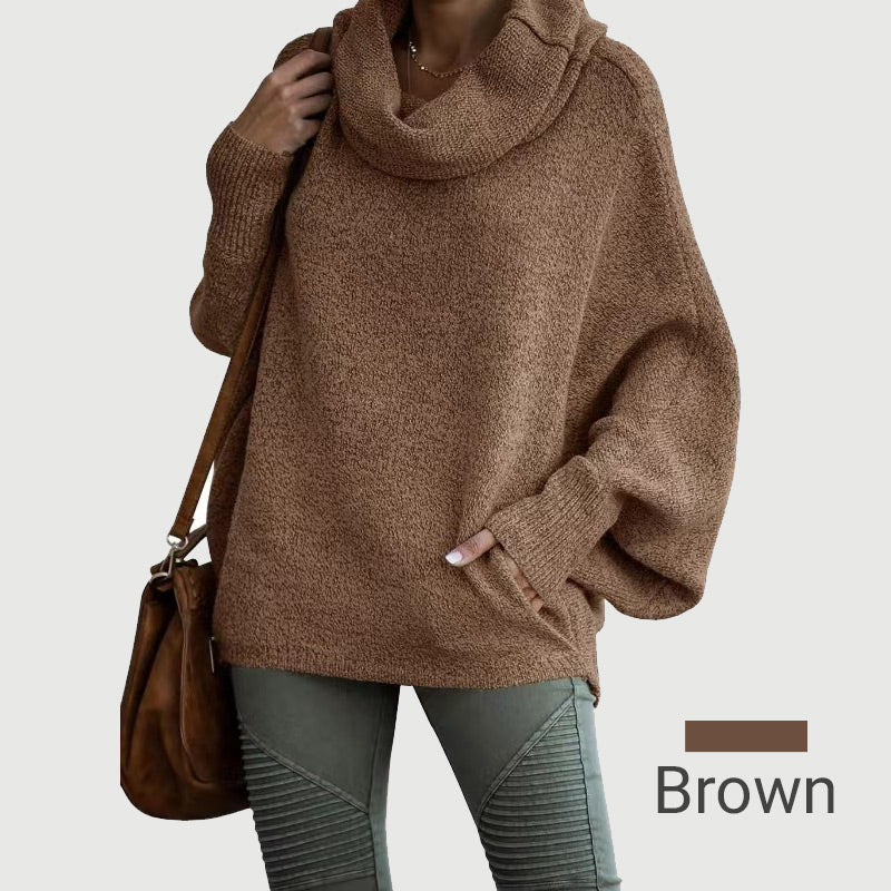 🥳 Women's Batwing Sleeve Turtleneck Sweater