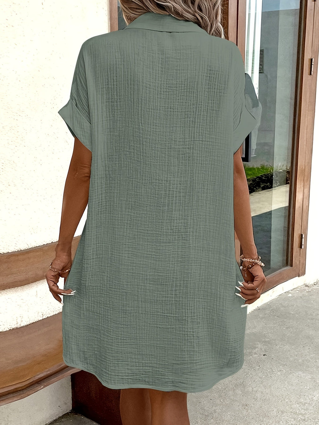Button-Front Shirt Dress – Classic, Clean, Confident