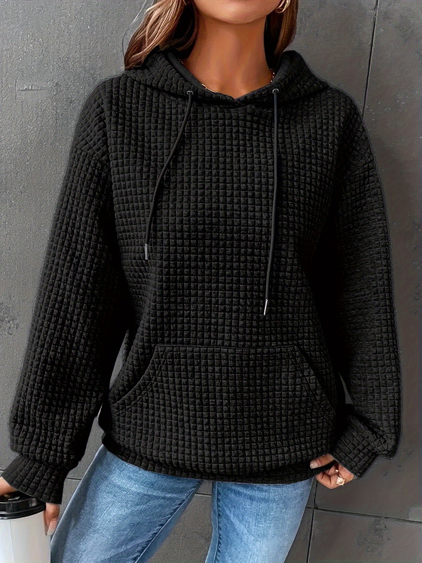 Waffle Knit Hoodie