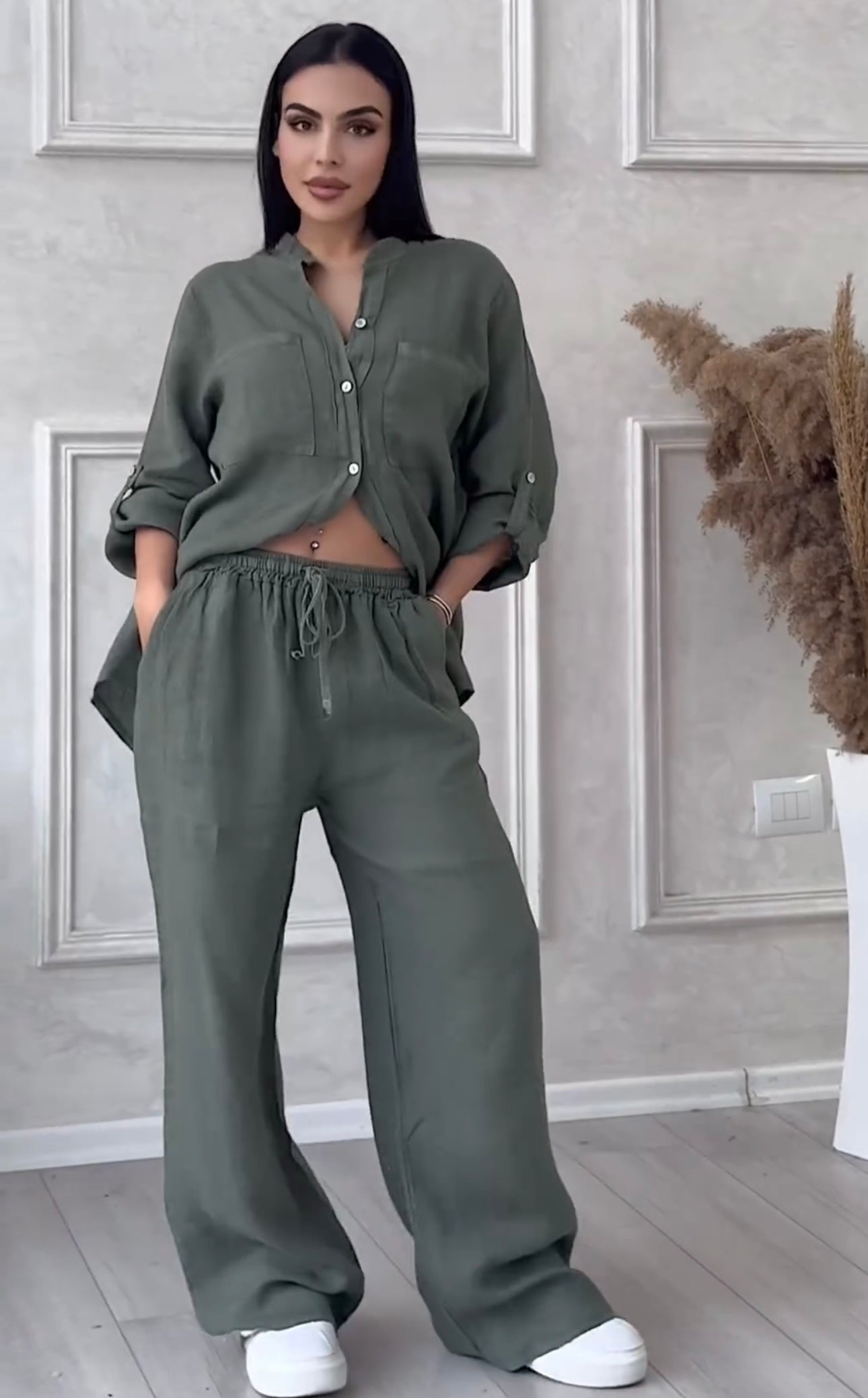 Stylish linen suit