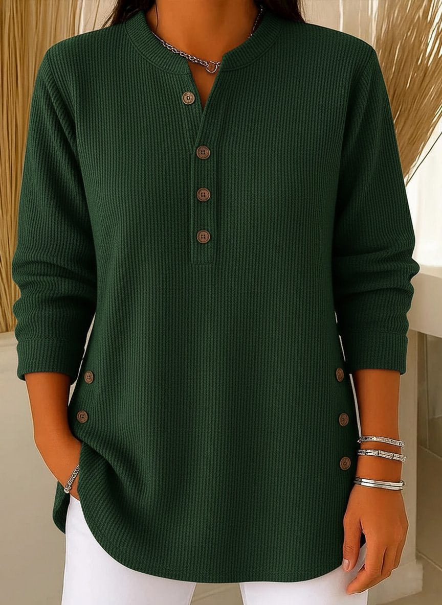 everyday V-neck button-down shirt