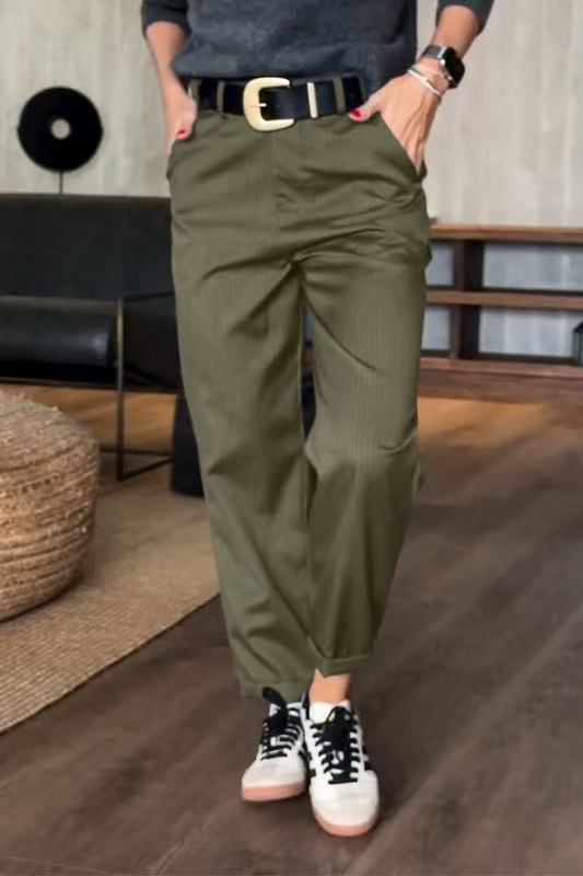 Classic slim-fit straight-leg suit pants