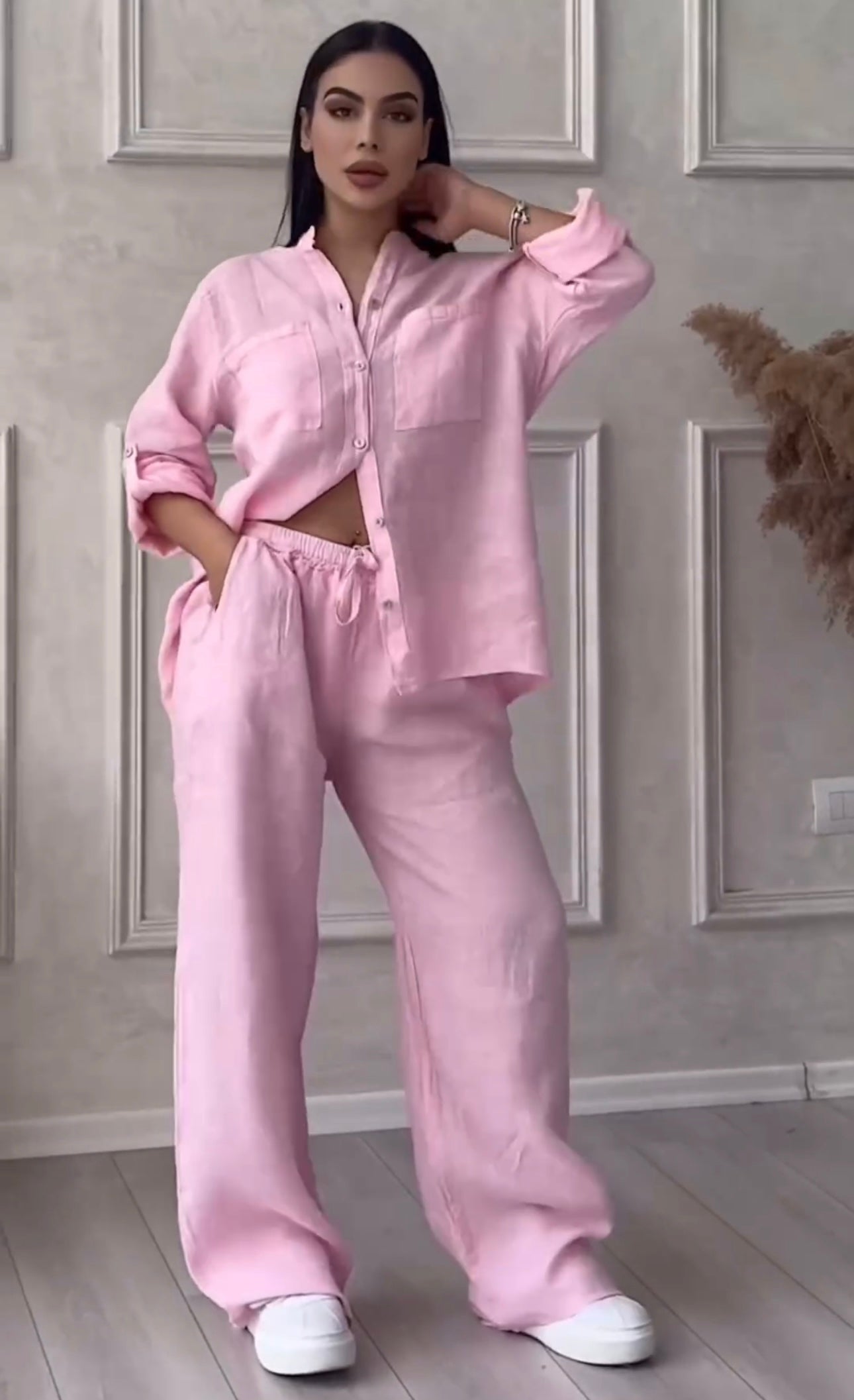 Stylish linen suit