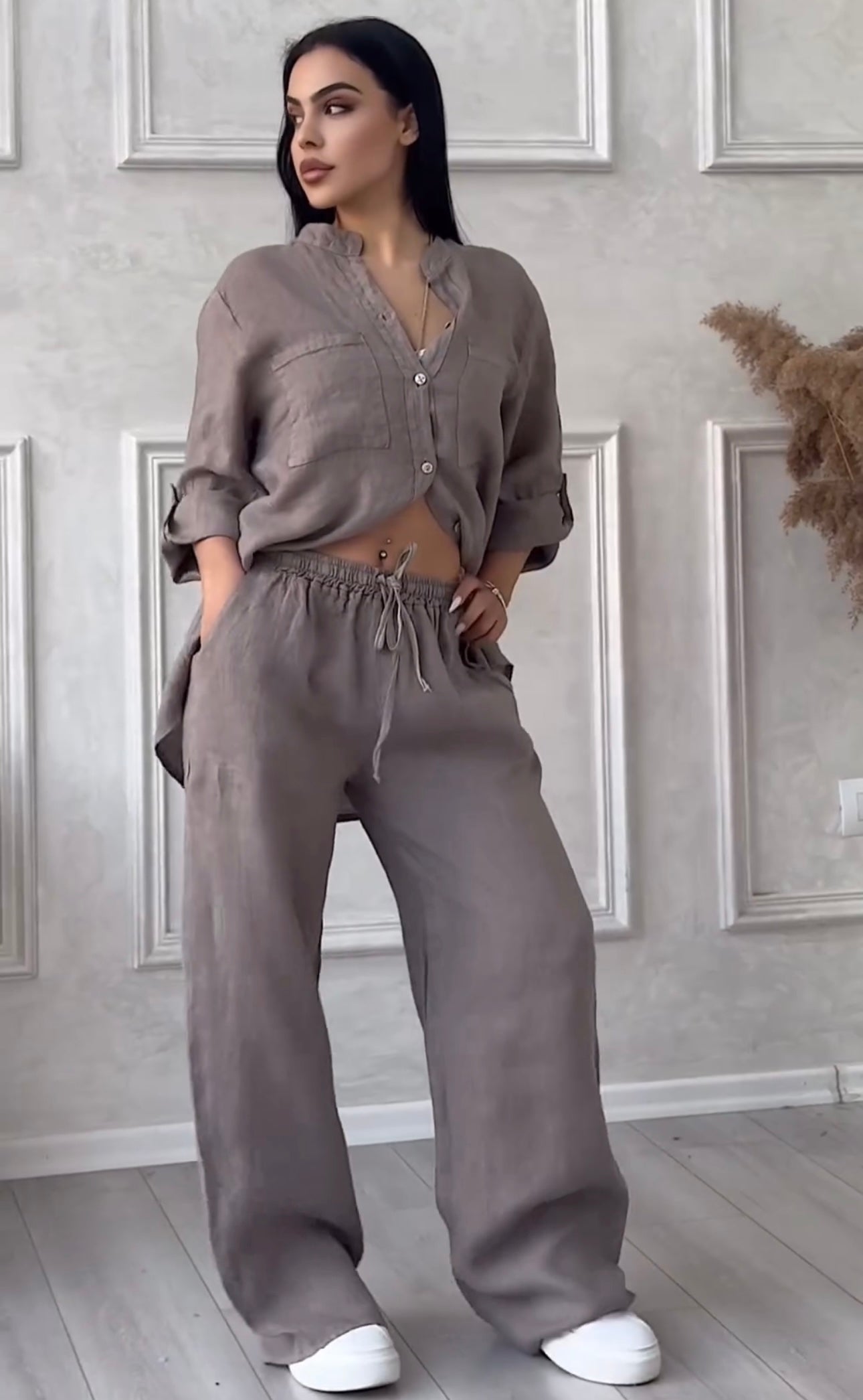 Stylish linen suit